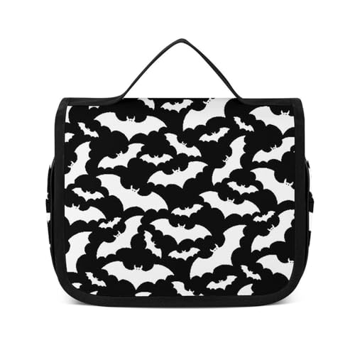 Reise-Kulturbeutel, tragbare Make-up-Tasche, schwarz, schlichter Zebra-Kulturbeutel für Damen und Herren, Cartoon-Schläger, 22.5x18.5cm von LZNJZ