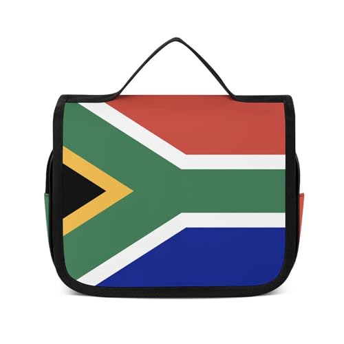 Reise-Kulturbeutel, tragbare Make-up-Tasche, südafrikanische Flagge, Kulturbeutel für Damen und Herren, Südafrikanische Flagge, 22.5x18.5cm von LZNJZ
