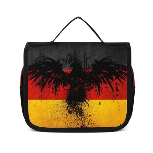 Reise-Kulturbeutel, tragbare Make-up-Tasche, südafrikanische Flagge, Kulturbeutel für Damen und Herren, Vogel Deutschlandflagge, 22.5x18.5cm von LZNJZ