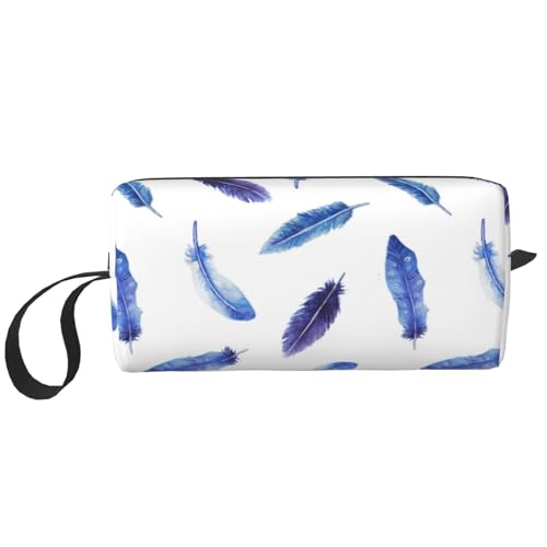 Tragbare Make-up-Tasche, Libellen-Fliegende Kulturbeutel für Damen und Herren, Blaulichtfedern, Einheitsgröße von LZNJZ