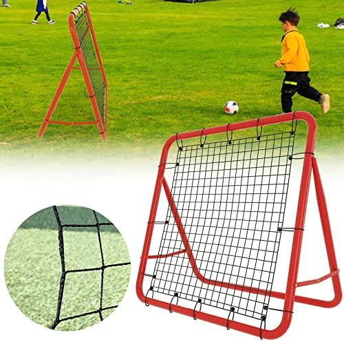 LZQ Fußball Rebounder Fußballtor Rückprallwand Netz für Training für Indoor und Outdoor im Garten 100 * 100CM Rot von LZQ