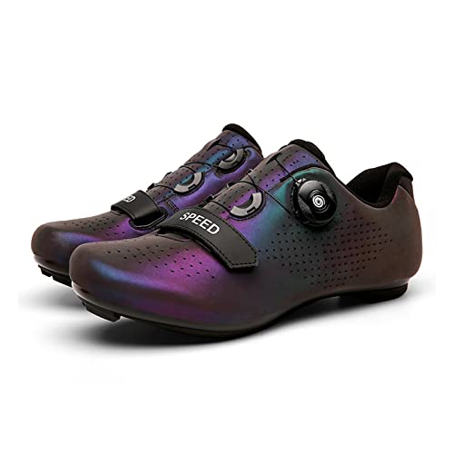 Herren Damen Fahrradschuhe, Mountainbike Fahrradschuhe Für Unisex, Reflektierendes Design MTB Fahrradschuhe, Spin Shoestring Kompatibel SPD Look Delta Cycle Riding Cleat (41) von LZQpearl