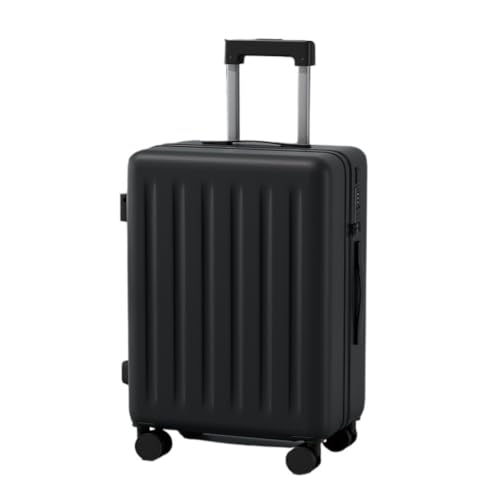 Koffer Multifunktionaler Koffer, Damen-Trolley, Leise Und Langlebig, Passwort-Box, Herren-Koffer, 20 Zoll Suitcase (Color : Black, Size : 20in) von LZXJF