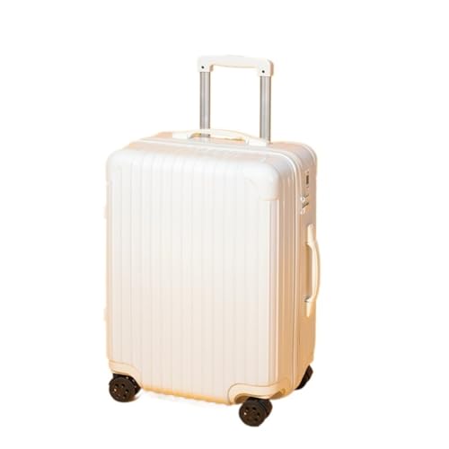 LZXJF Koffer, flach, Passwort, 50,8 cm, Boarding-Koffer, Universal-Rollkoffer, Bonbonfarben, Koffer, weiß, 71 cm von LZXJF