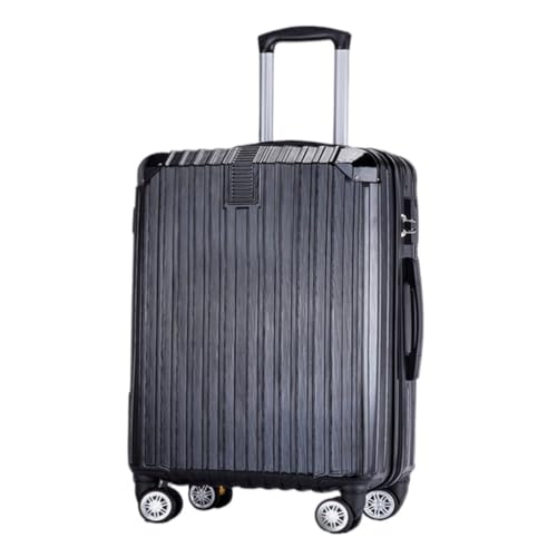 LZXJF Koffer Gepäck Koffer für Damen und Herren 50,8 cm Neuer Reißverschluss Leise Universal Rad Trolley Gepäck Code Box Koffer, Schwarz , 61 cm von LZXJF