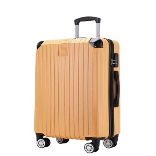 LZXJF Koffer Gepäck Koffer für Damen und Herren 50,8 cm Neuer Reißverschluss Leise Universal Rad Trolley Gepäck Code Box Koffer, gelb, 71 cm von LZXJF