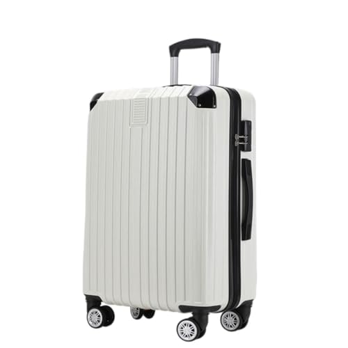 LZXJF Koffer Gepäck Koffer für Damen und Herren 50,8 cm Neuer Reißverschluss Leise Universal Rad Trolley Gepäck Code Box Koffer, weiß, 71 cm von LZXJF