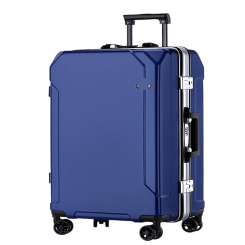 LZXJF Koffer Wiederaufladbare, sturzsichere und langlebige Passwortbox, universeller Trolley-Koffer mit Rollen, Reisekoffer for Herren und Damen Suitcase (Color : Blue, Size : 20in) von LZXJF