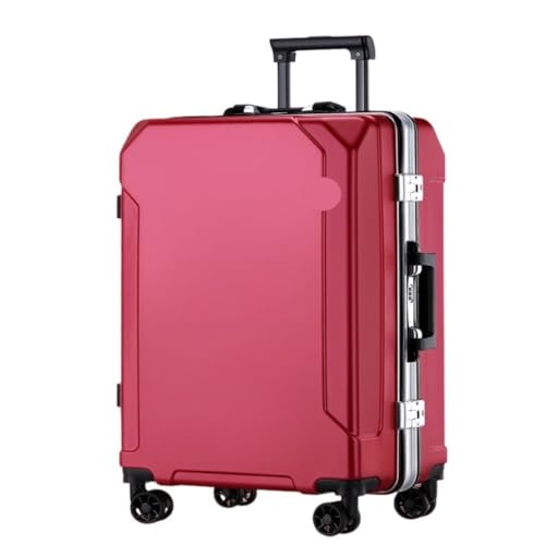 LZXJF Koffer Wiederaufladbare, sturzsichere und langlebige Passwortbox, universeller Trolley-Koffer mit Rollen, Reisekoffer for Herren und Damen Suitcase (Color : Red, Size : 22in) von LZXJF