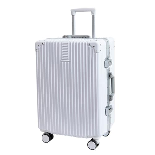 LZXJF Koffer mit Aluminiumrahmen, 50,8 cm, für Damen und Herren, Trolley-Koffer für Herren, 61 cm, Passwortbox, Koffer, weiß, 71 cm von LZXJF