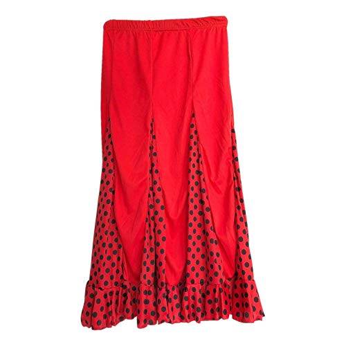 La Señorita Flamenco Rock Kinder Spanische Kleider rot mit schwarzen Punkten (Größe 12, 140-146, Länge 75 cm) von La Senorita