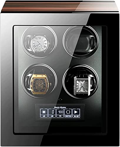 Uhrenbeweger, verstellbares Uhrenkissen, LCD-Display für 4 Uhren mit geräuschlosen Motoren, Zubehör, glückliches Geschenk von LaMcan