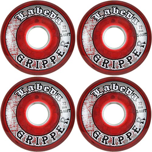 Labeda Gripper Rollhockey-Rollen, Rot, 72 mm, 76A, 4 Stück von Labeda