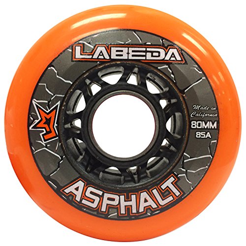 Labeda Rollen-Inline-Hockeygreifer für den Außenbereich, 76 mm, 85 A, Orange von Labeda