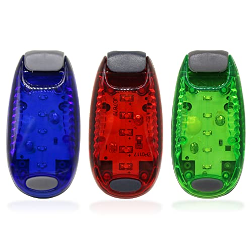 Labewin LED-Blinklicht-Set für Kinder Nachtläufer Bergsteiger Hundeanhänger Clip (3 Stück Rot Grün Blau) von Labewin