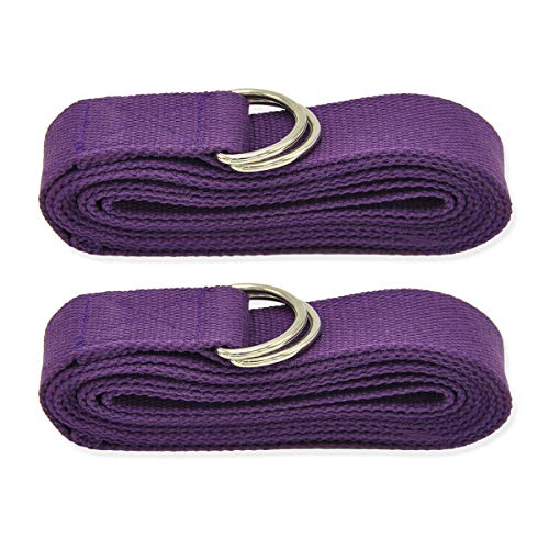 Labewin Yoga Strap - Robuste Baumwolle - Verstellbare Metall-D-Ring-Schnalle - Perfekt zum Halten von Posen, Gleichgewicht, Dehnungsflexibilität, Physik und Therapie (2er-Pack) von Labewin