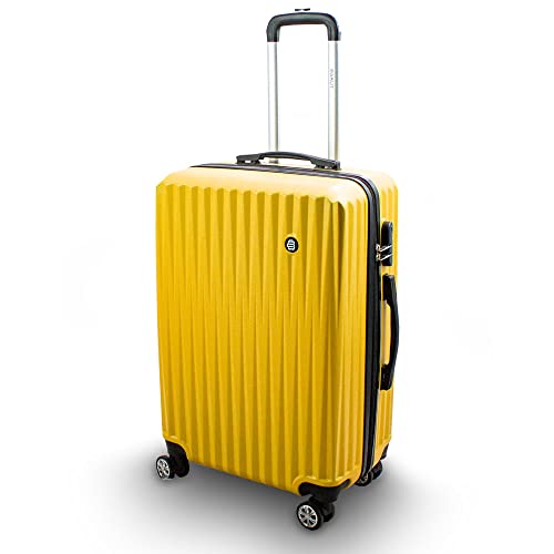 Lacestone Barut Trolley Hartschalen Koffer Hartschalenkoffer Hardcase Größe L - Modell General (Gelb) von Lacestone