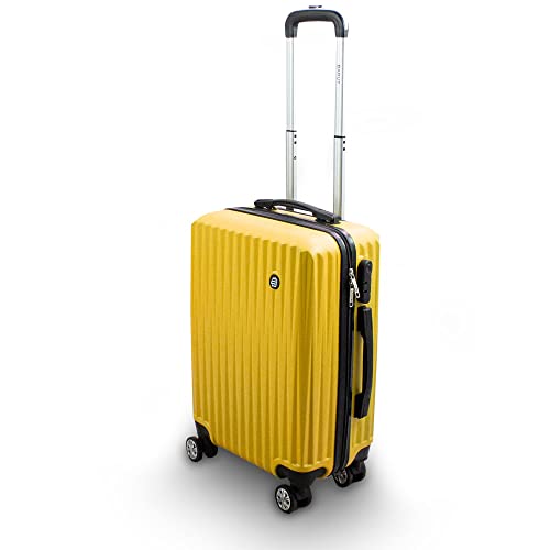 Lacestone Barut Trolley Hartschalen Koffer Hartschalenkoffer Hardcase Größe M - Modell General (Gelb) von Lacestone
