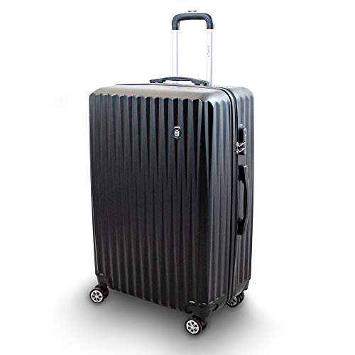 Lacestone Trolley Hartschalen Koffer Hartschalenkoffer Hardcase Größe XL - Modell General (Schwarz) von Lacestone
