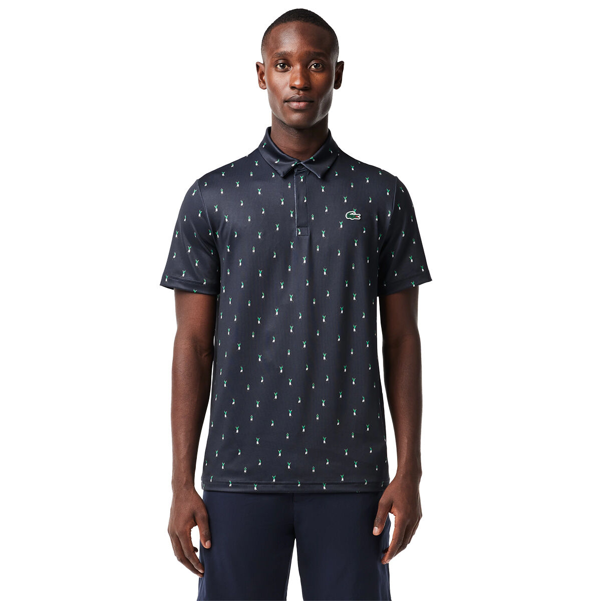 Lacoste Men's All-Over Print Golf Polo Shirt, Mens, Navy blue, Large | American Golf von Lacoste