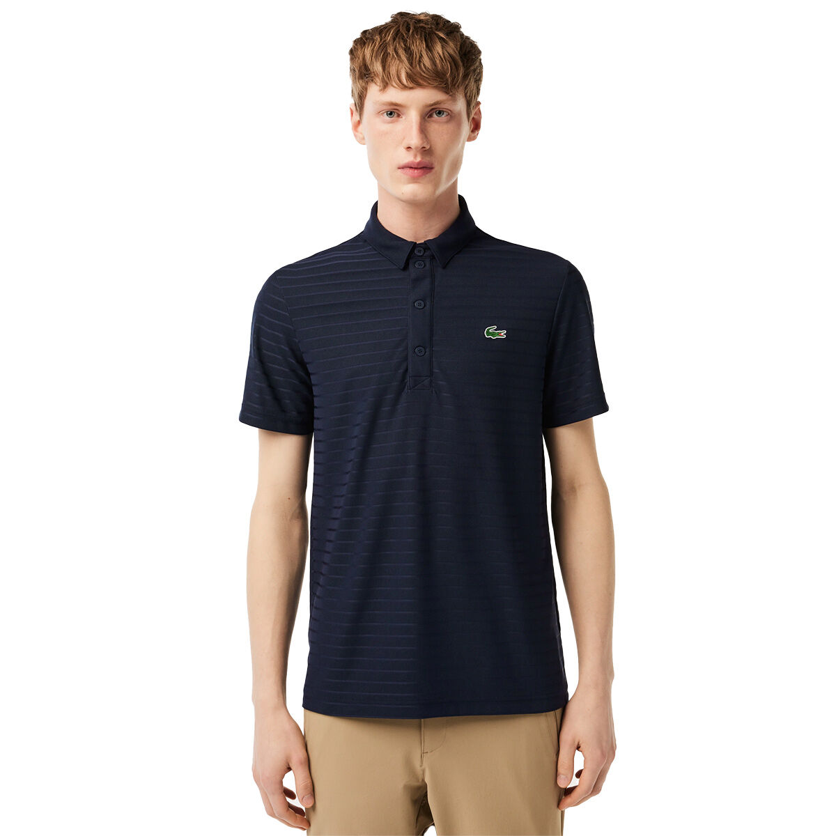 Lacoste Men's SPORT Fine Stripe Golf Polo Shirt, Mens, Navy blue, Small | American Golf von Lacoste
