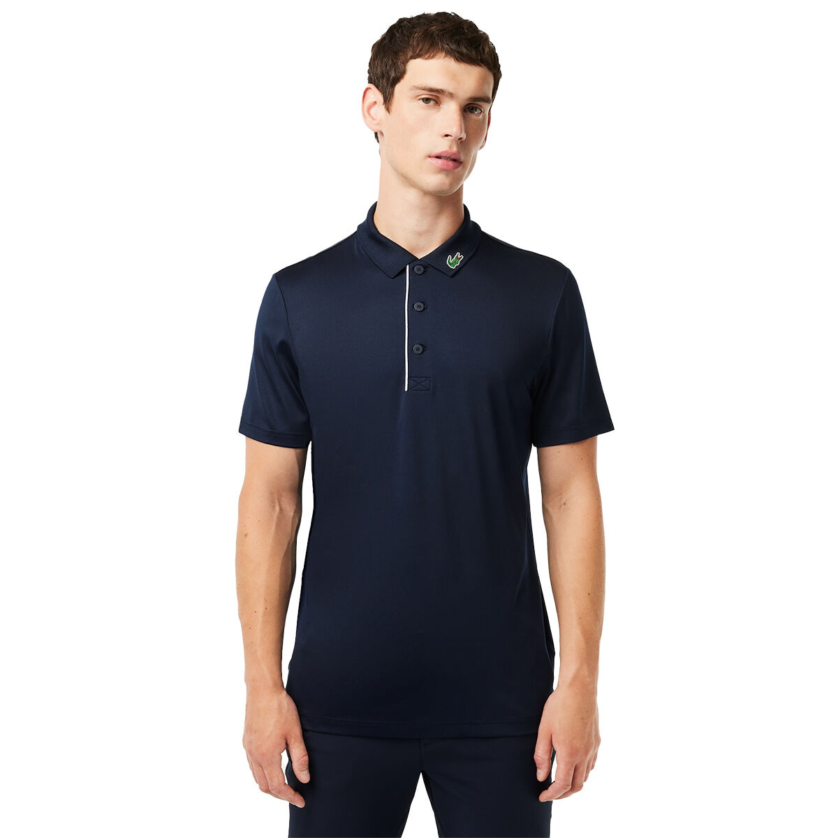 Lacoste Men's SPORT Jersey Croc Collar Golf Polo Shirt, Mens, Navy blue, Small | American Golf von Lacoste