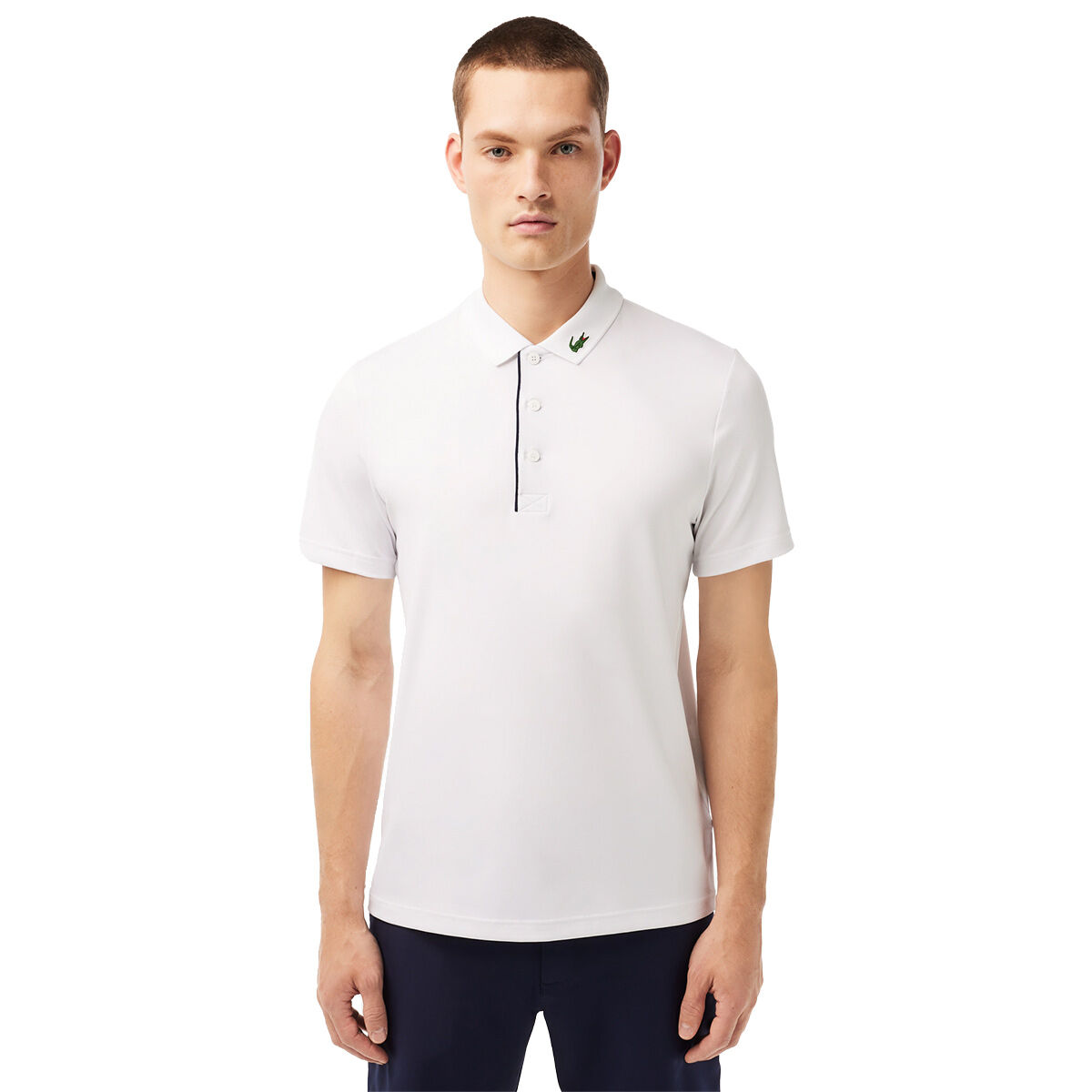 Lacoste Men's SPORT Jersey Croc Collar Golf Polo Shirt, Mens, White, Large | American Golf von Lacoste