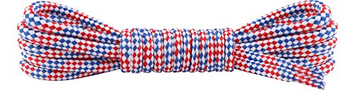Ladeheid Qualitäts-Schnürsenkel LAKO1002, Rundsenkel für Arbeitsschuhe und Trekkingschuhe aus 100% Polyester, ø ca. 5 mm Breit, 18 Farben, 60-200 cm Länge (Muster-7, 130 cm/ø 5 mm) von Ladeheid