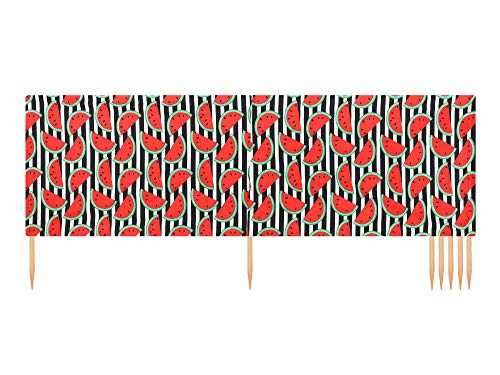 Ladeheid Windschutz Strand Sichtschutz mit Holzstab praktisches Strand Zubehör LAEX001 (Wassermelone, 10 m) von Ladeheid