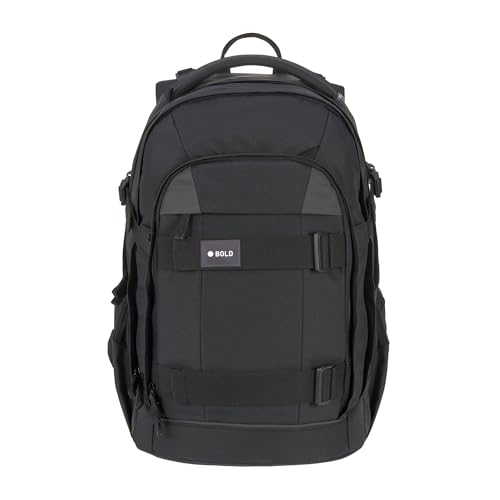 BOLD Lässig Schulrucksack mit Reflektoren und höhenverstellbarem Rückenteil/School Backpack Bold black von LÄSSIG
