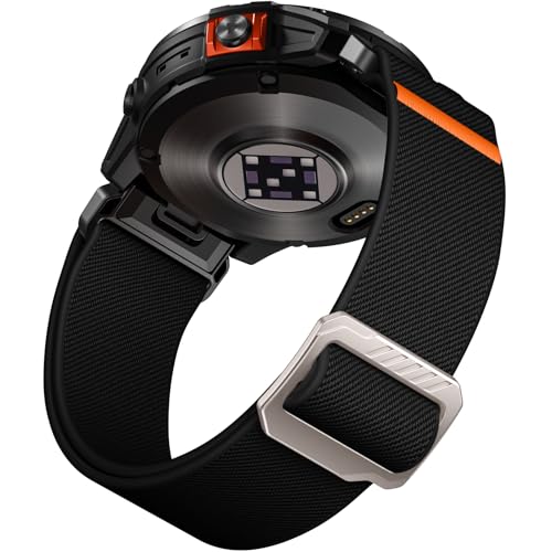 Laffav Armband Kompatibel mit Garmin Fenix 6X Pro Armband/Fenix 6X/Fenix 7X Pro/Fenix 7X Armband, Nylon QuickFit 26mm Ersatzband für Garmin Fenix 5X/Plus/Instinct 2X Solar/Epix Pro Gen 2 51mm,Schwarz von Laffav