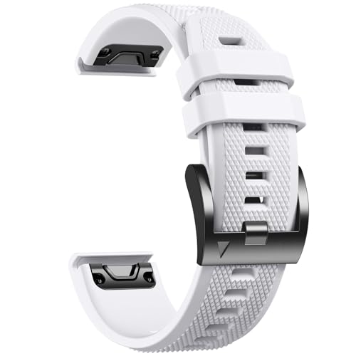 Laffav Kompatibel mit Garmin Fenix 6X Pro Armband - QuickFit 26mm Uhrenarmband für Fenix 6X Fenix 7X Pro Fenix 7X Fenix 8 Armband - Sport Silikon Ersatzband für Fenix 5X 3 Epix Pro Gen 2, Weiß Laffav Kompatibel mit Garmin Fenix 6X Pro Armband - QuickFit 26mm Uhrenarmband für Fenix 6X Fenix 7X Pro Fenix 7X Fenix 8 Armband - Sport Silikon Ersatzband für Fenix 5X 3 Epix Pro Gen 2, Weiß von Laffav