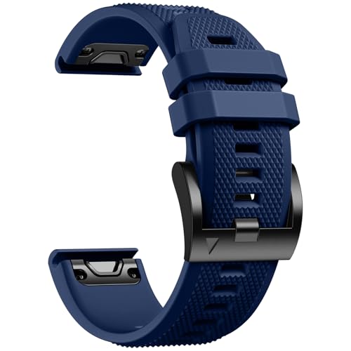 Laffav Kompatibel mit Garmin Fenix 6X Pro Armband - QuickFit 26mm Uhrenarmband für Fenix 6X Fenix 7X Pro Fenix 8 Fenix 7X Armband, Sport Silikon Ersatzband für Fenix 5X 3 Epix Pro Gen 2,Marineblau Laffav Kompatibel mit Garmin Fenix 6X Pro Armband - QuickFit 26mm Uhrenarmband für Fenix 6X Fenix 7X Pro Fenix 8 Fenix 7X Armband, Sport Silikon Ersatzband für Fenix 5X 3 Epix Pro Gen 2,Marineblau von Laffav