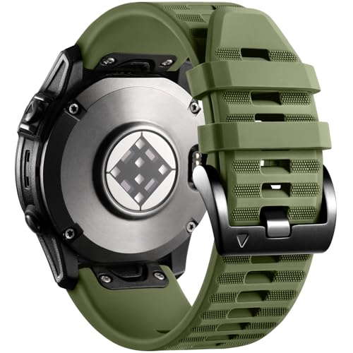 Laffav Kompatible mit Garmin Fenix 6 Pro/Fenix 6/Fenix 7/Fenix 7 Pro/Fenix 5/5 Plus Armband, Silikon QuickFit 22mm Uhren Ersatzarmband für Garmin Instinct/Epix 2/Forerunner 945/935,Olivgrün von Laffav