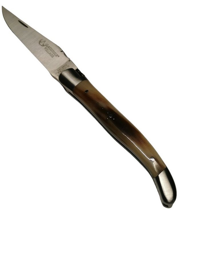 Laguiole Frankreich Taschenmesser Laguiole Village Taschenmesser mit Horn Griff in 11 cm, (1 St), Edelstahlklinge, Handgefertigt von Laguiole Frankreich