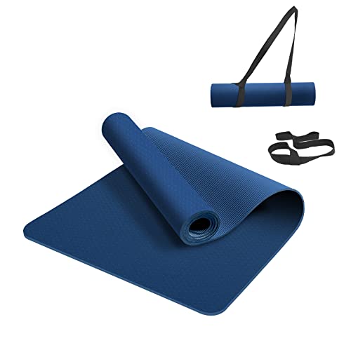 LaiEr Anti Rutsch Yoga Matte Umweltfreundliche Extra Dicke Übungsmatte mit Tragegurt Workout Matte für Yoga, Pilates und Fitness (183CM*61CM*8MM) von LaiEr