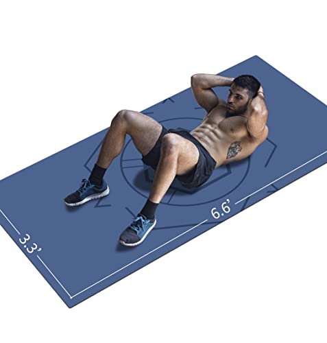 LaiEr Yoga Matte Extra Größe TPE Übungsmatte für Männer rutschfeste Matte für Training, Fitness, Gym, Pilates, Sit-Ups, Dehnen mit Tragetasche für Gurt (200cmX100cmX6mm) von LaiEr
