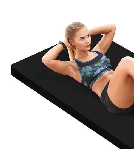 LaiEr Große Yogamatte -15mm dicke Übungsmatte Fitnessmatte für Fitnessstudio,Yoga,Pilates,Stretching und Bodenübungen für Frauen und Männer mit kostenloser Tragetasche und Klettband(183X80cmX15mm) von LaiEr