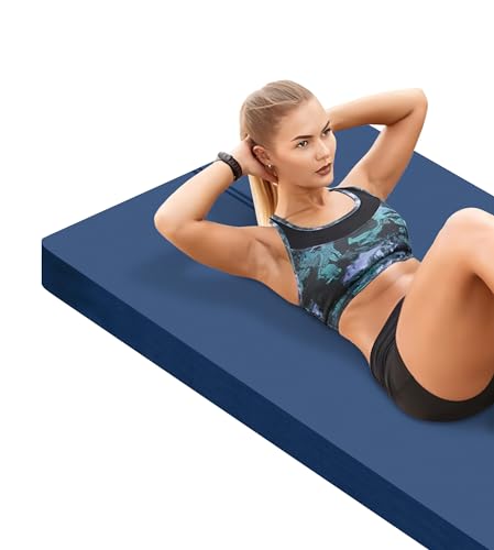 LaiEr Große Übungsmatte - 20mm dicke Yogamatte Fitnessmatte für Fitnessstudio, Yoga, Pilates, Stretching und Bodenübungen für Frauen und Männer mit kostenloser Tragetasche und Klettband(183X80cmX20mm) von LaiEr