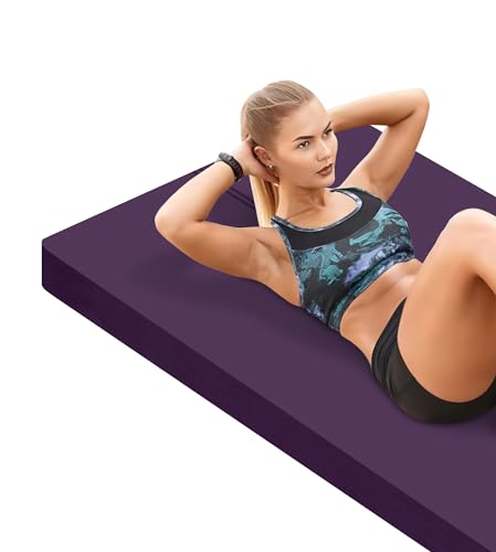 LaiEr Große Yogamatte -20mm dicke Übungsmatte Fitnessmatte für Fitnessstudio,Yoga,Pilates,Stretching und Bodenübungen für Frauen und Männer mit kostenloser Tragetasche und Klettband(183X80cmX20mm) von LaiEr