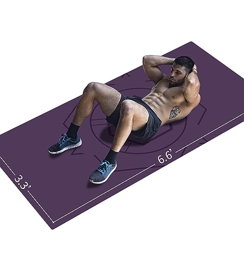 LaiEr Yoga Matte Extra Größe TPE Übungsmatte für Männer rutschfeste Matte für Training, Fitness, Gym, Pilates, Sit-Ups, Dehnen mit Tragetasche für Gurt (200cmX100cmX6mm) von LaiEr