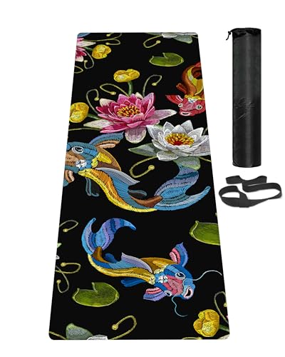 LaiEr Yogamatte, rutschfeste, umweltfreundliche Trainingsmatte mit Tragegurt, Dicke Übungs- und Trainingsmatte für Yoga, Pilates und Fitness (183 cm x 61 cm x 6 mm) von LaiEr