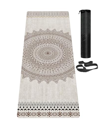 LaiEr Yogamatte, rutschfeste, umweltfreundliche Trainingsmatte mit Tragegurt, dicke Übungs- und Trainingsmatte für Yoga, Pilates und Fitness (183 cm x 61 cm x 6 mm) von LaiEr