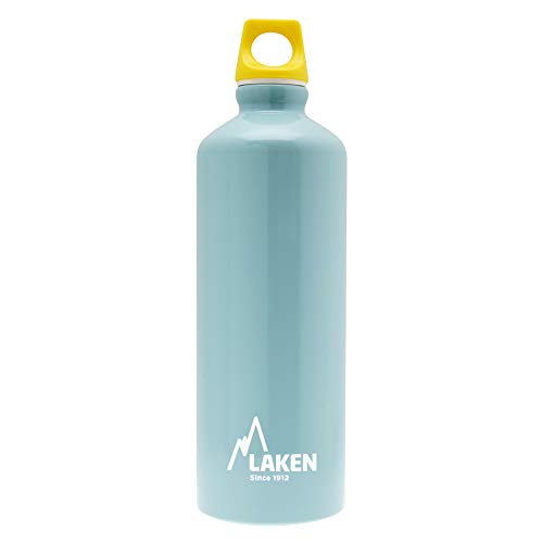 Laken Futura Alu Trinkflasche Schmale Öffnung Schraubdeckel mit Schlaufe 0,75L, Hellblau von Laken