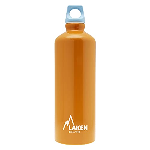 Laken Futura Alu Trinkflasche Schmale Öffnung Schraubdeckel mit Schlaufe 0,75L, Orange von Laken