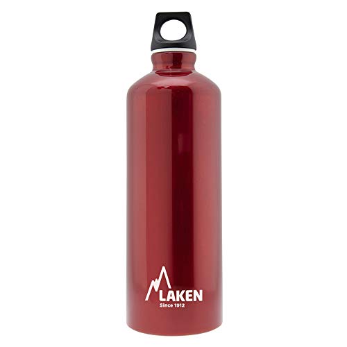Laken Futura Alu Trinkflasche Schmale Öffnung Schraubdeckel mit Schlaufe 0,75L, Rot von Laken