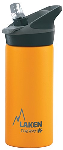 Laken Jannu Thermo-Wasserflasche mit Vakuumisolierung, doppelwandig aus Edelstahl 18/8, bis zu 24 Stunden kalt, Gelb, 500 ml von Laken