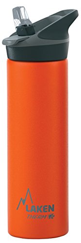 Laken Jannu Thermo-Wasserflasche mit Vakuumisolierung, doppelwandig aus Edelstahl 18/8, bis zu 24 Stunden kalt, orange, 750 ml von Laken