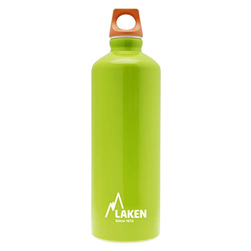 Laken Futura Alu Trinkflasche Schmale Öffnung Schraubdeckel mit Schlaufe 0,75L, Grün von Laken