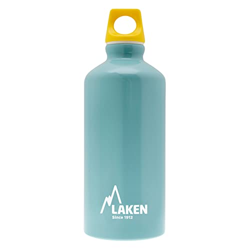 Laken Futura Alu Trinkflasche Schmale Öffnung Schraubdeckel mit Schlaufe 0,6L, Hellblau von Laken